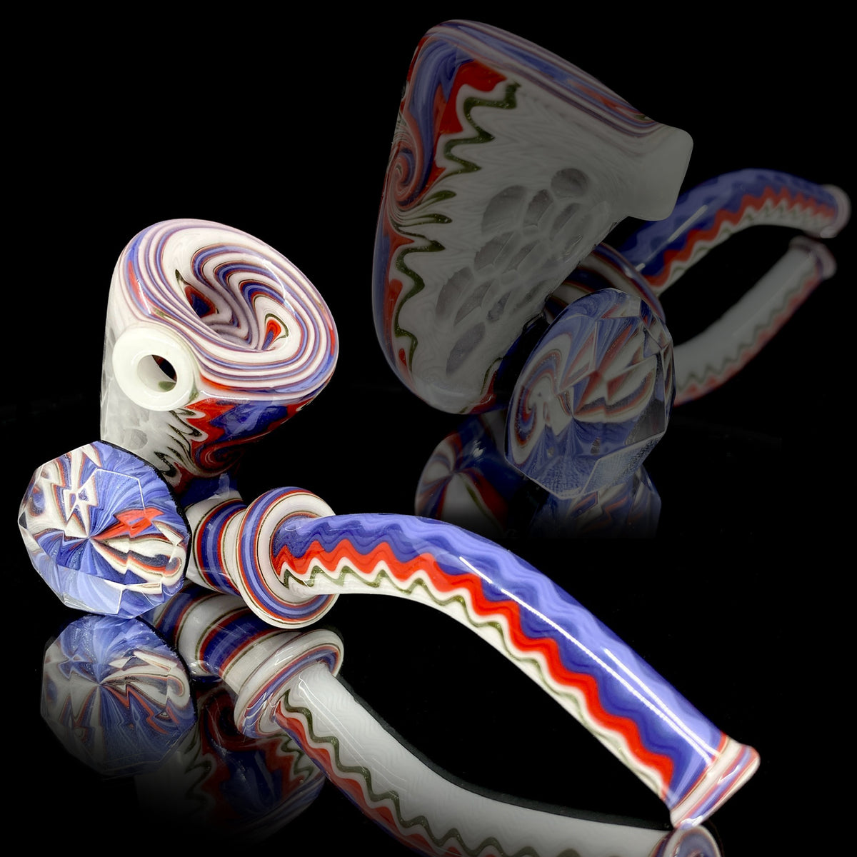 Red/White/Blue Line Work Sherlock Pipe