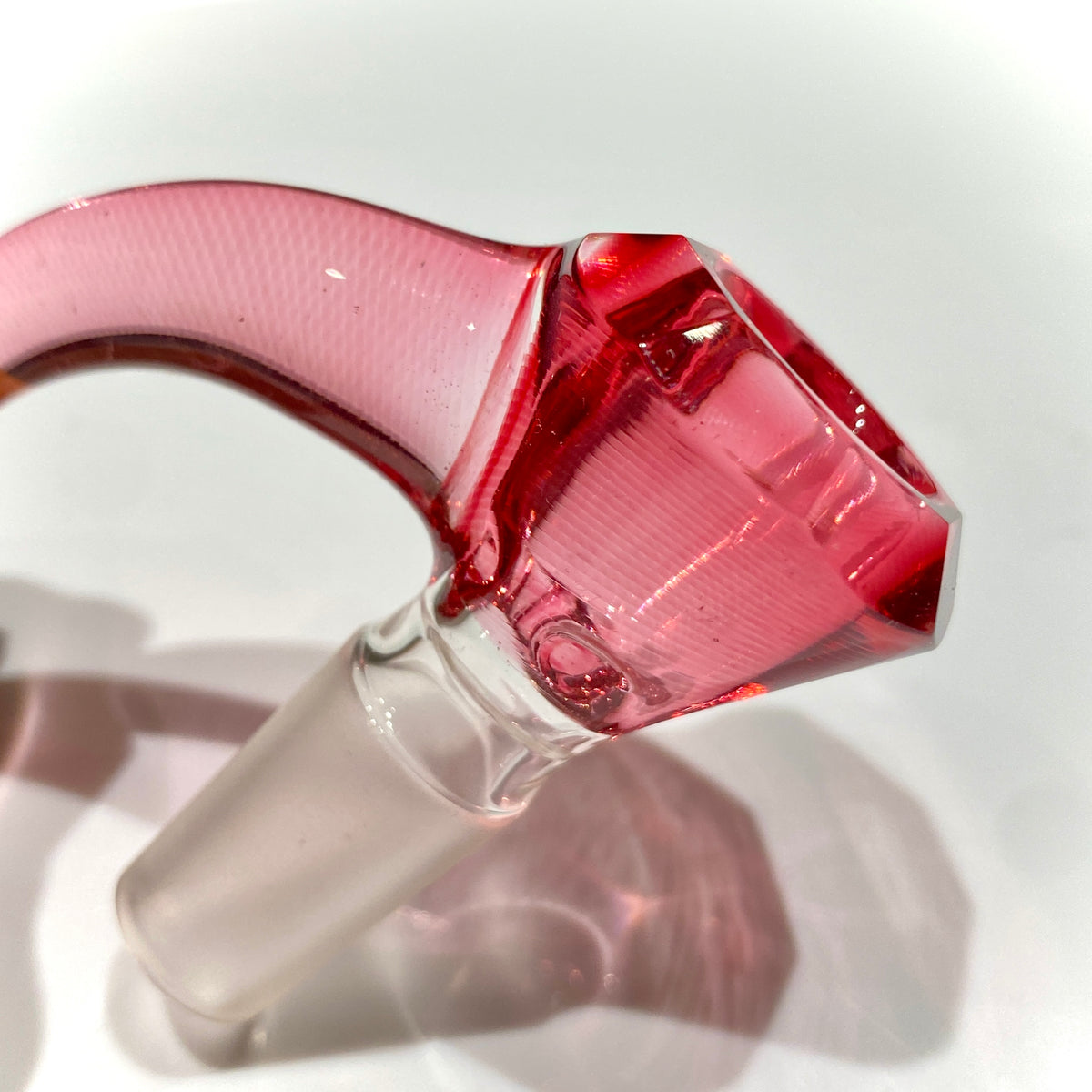 14mm Faceted 3-Hole Slide with Horn Handle (Gold Ruby)