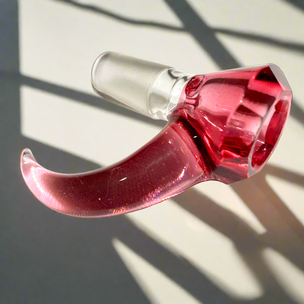 14mm Faceted 3-Hole Slide with Horn Handle (Gold Ruby)