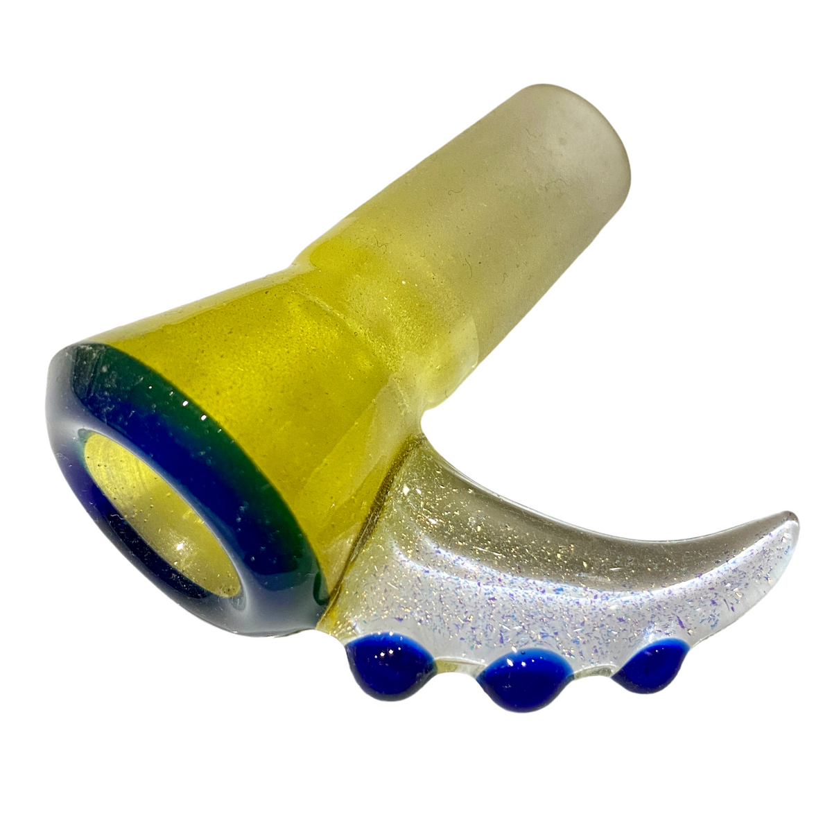 Custom Color Yellow and White Satin 4 Hole Slide with Dichro Flat Horn (18mm)