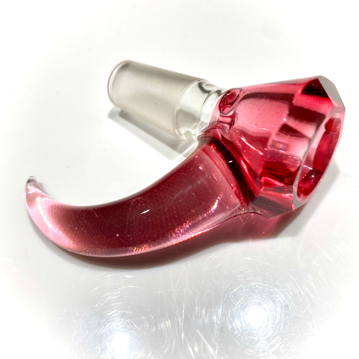 14mm Faceted 3-Hole Slide with Horn Handle (Gold Ruby)