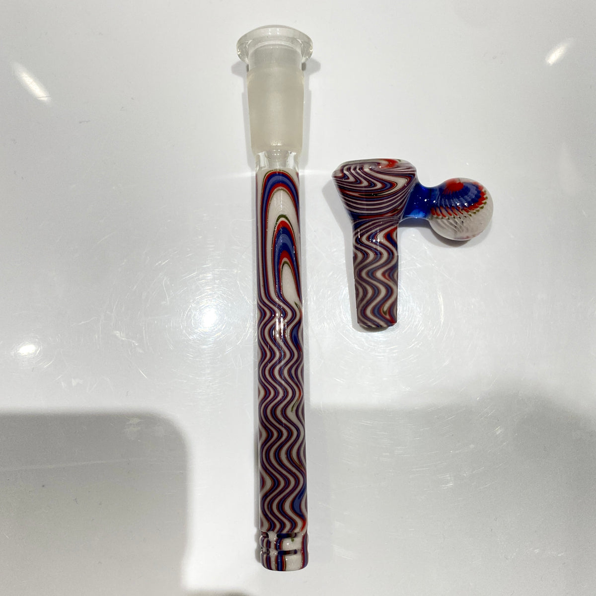 Worked Slide and Downstem Set (Purple/White/Red)