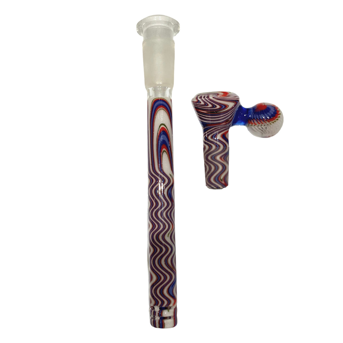 Worked Slide and Downstem Set (Purple/White/Red)