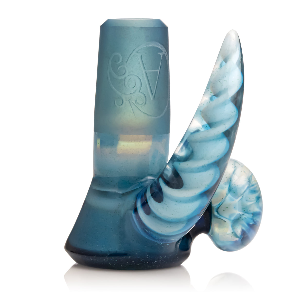 Blue Stardust/Ghost 4 Hole Slide with Horn and Marble (18mm)